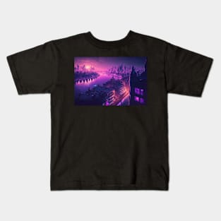 Cyberpunk Amsterdam River Kids T-Shirt